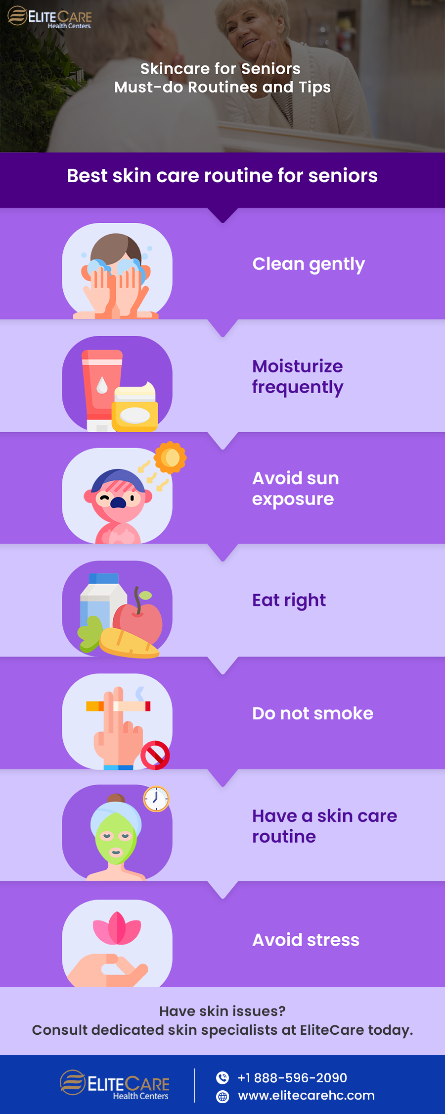 Skincare for Seniors – Must-do Routines and Tips | Infographic