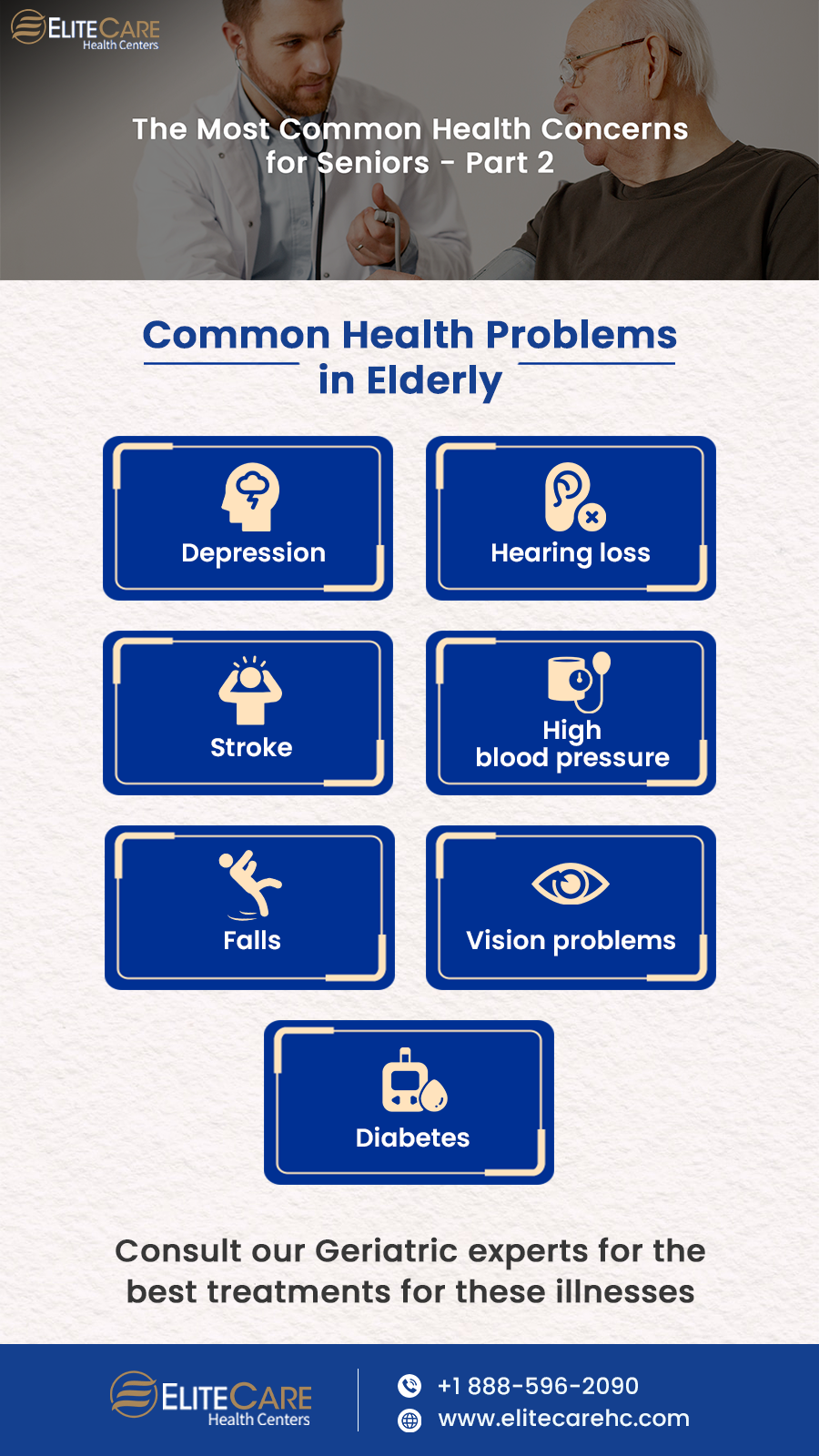 The Most Common Health Concerns for Seniors – Part 2 | Infographic