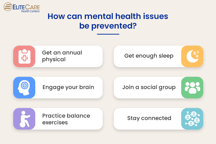 How can mental health issues be prevented?