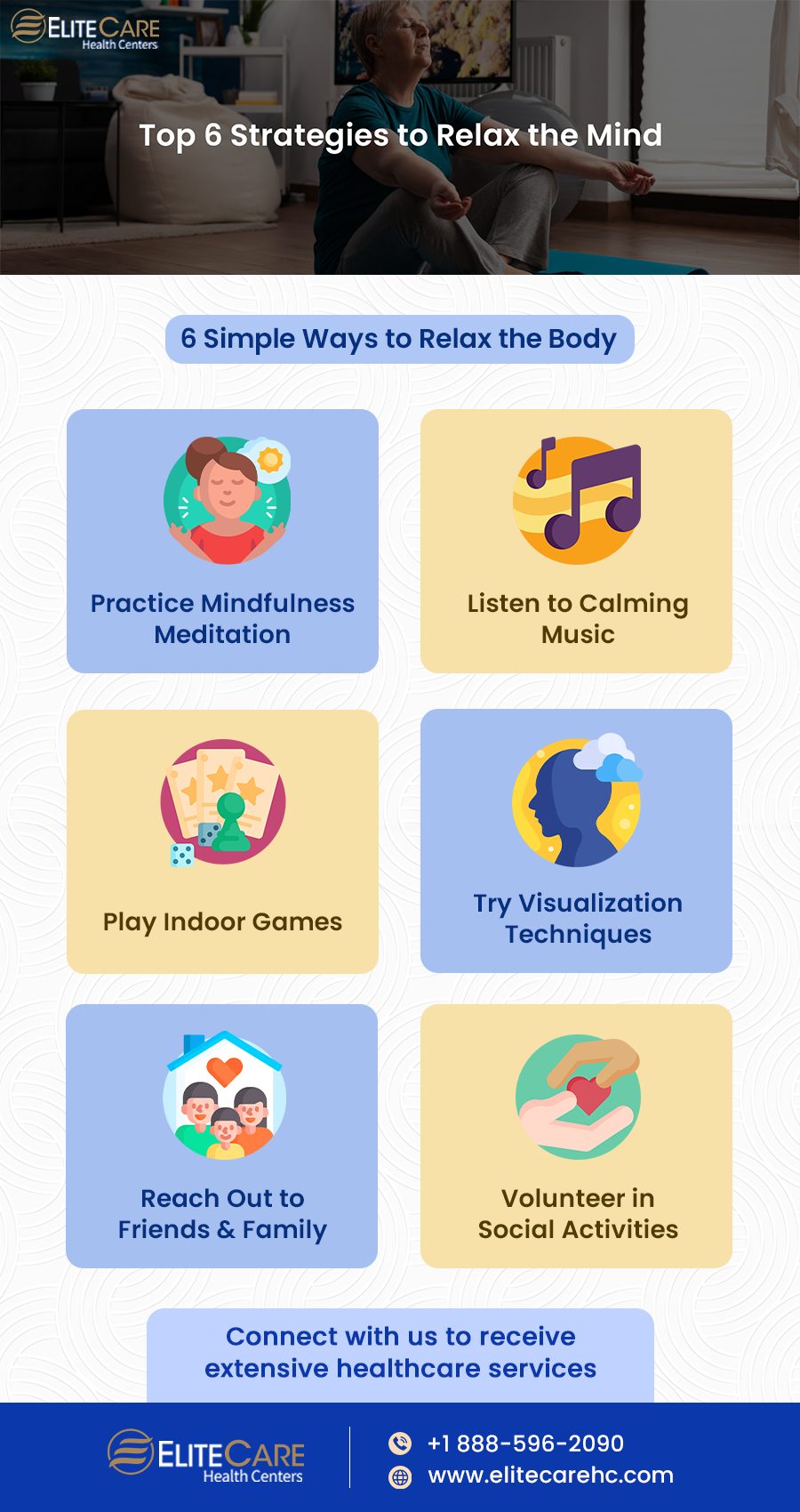 Top 6 Strategies to Relax the Mind | Infographic