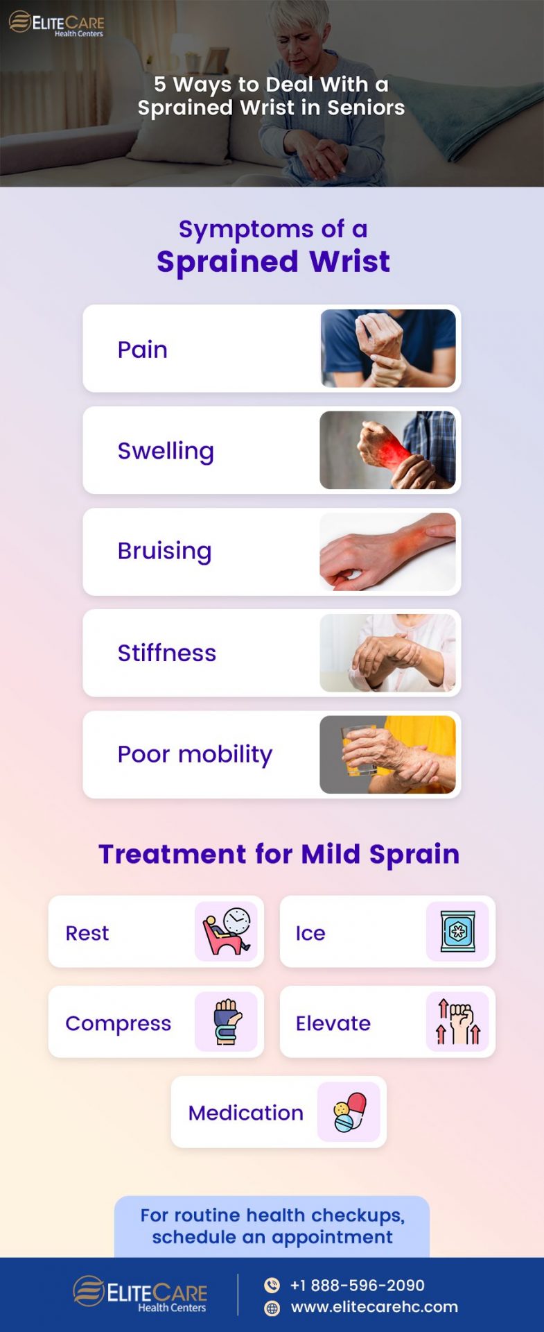 5 Ways to Deal with a Sprained Wrist in Seniors | Infographic