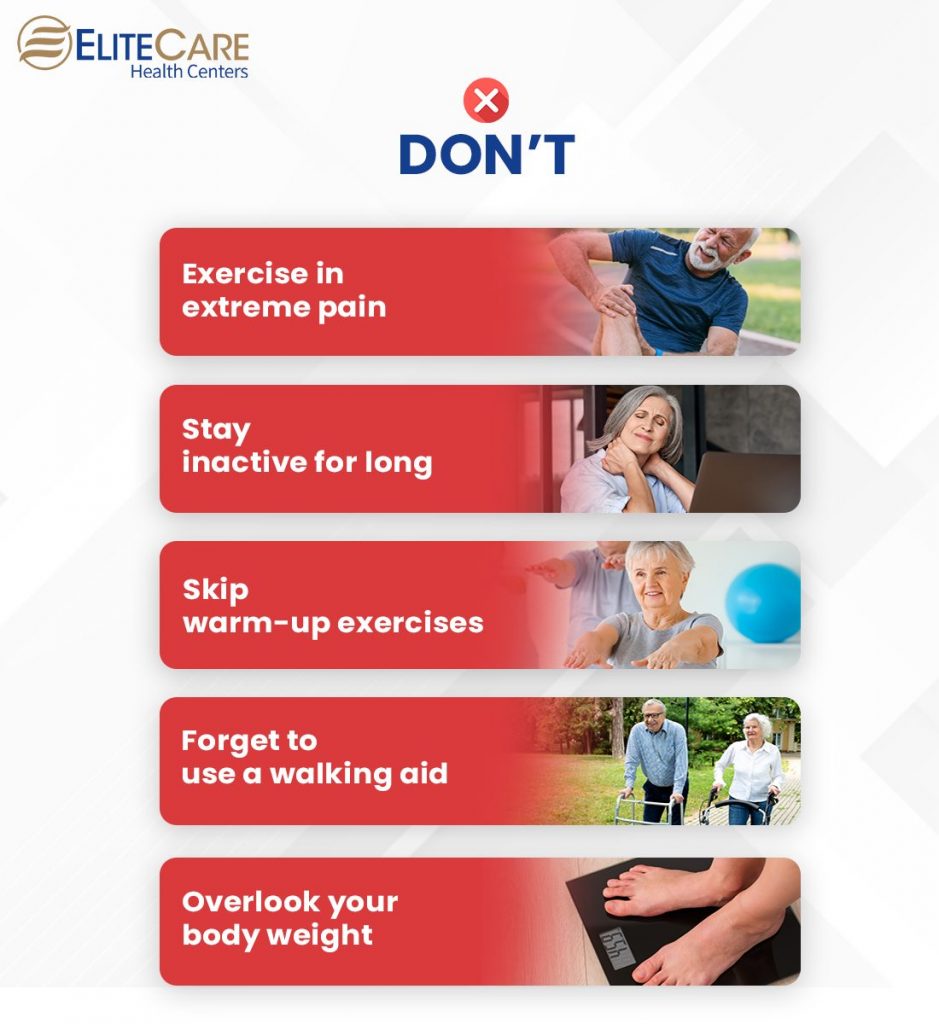 Dos and Don’ts for Managing Chronic Knee Pain in Seniors EliteCare HC