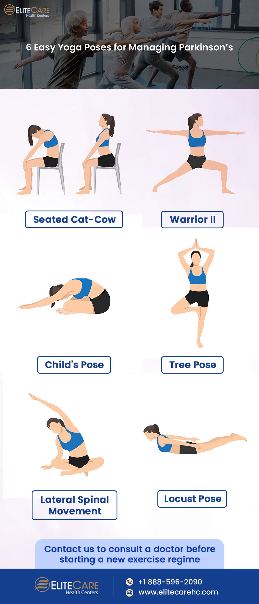 6 Easy Yoga Poses for Managing Parkinson’s | Inforgraphic