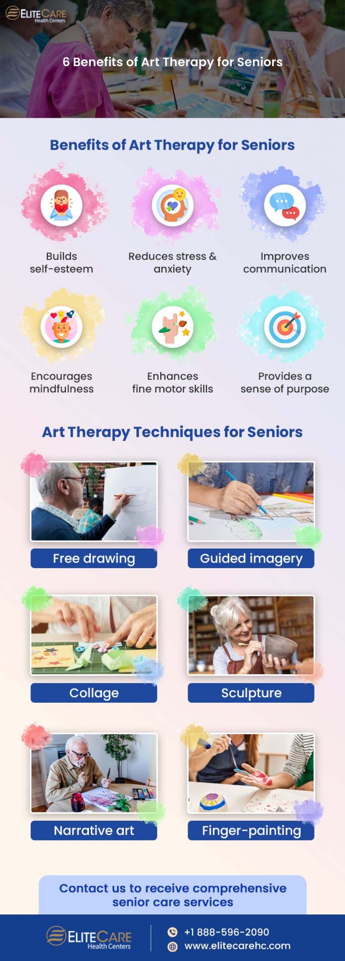 6 Benefits of Art Therapy for Seniors | Infographic