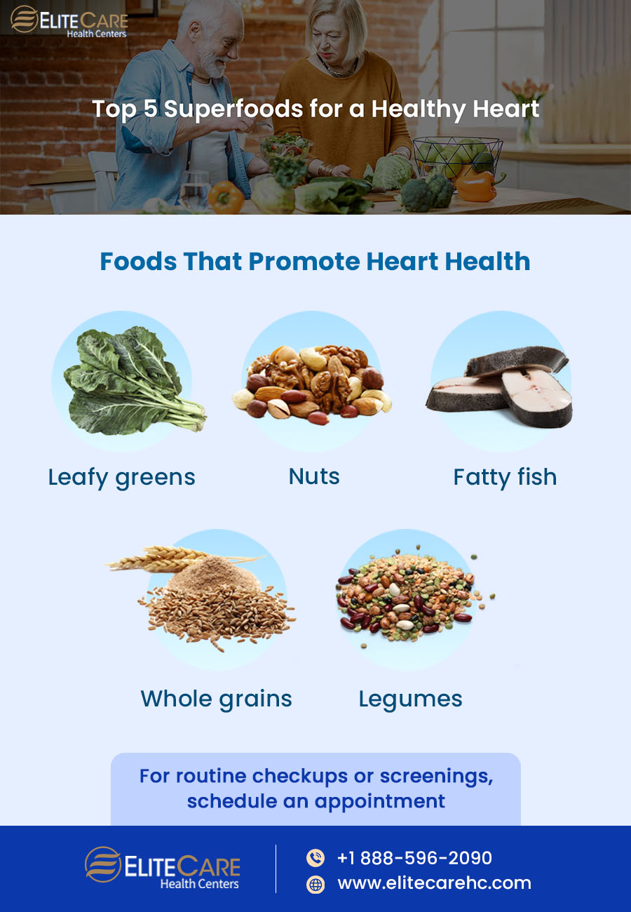 Top 5 Superfoods for a Healthy Heart | Infographic