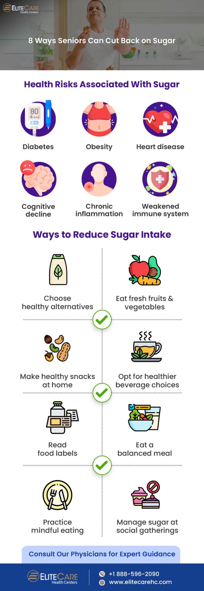8 Ways Seniors Can Cut Back on Sugar | Infographic