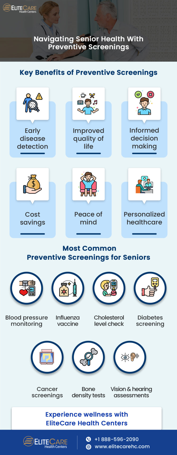 Navigating Senior Health with Preventive Screenings | Infographic